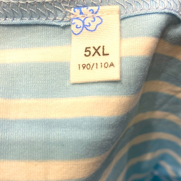 Nautical Blue & White Striped Short Sleeve Shirt XL? - Picture 3 of 4